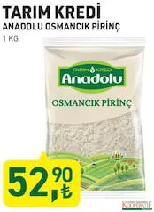 TARIM KREDİ ANADOLU OSMANCIK PİRİNÇ 1 KG TARIM KREDİ ANADOLU OSMANCIK PİRİNÇ 1 KG